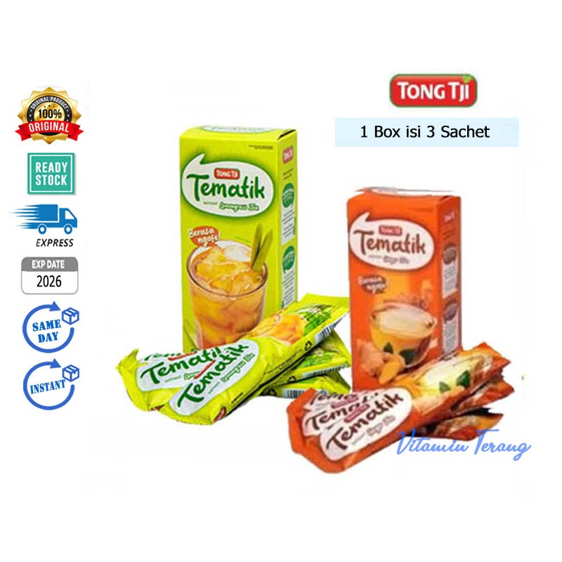 

(Box isi 3) Tong Tji Tematik LEMONGRASS Tea / GINGER Tea / Teh Sereh / Teh Jahe