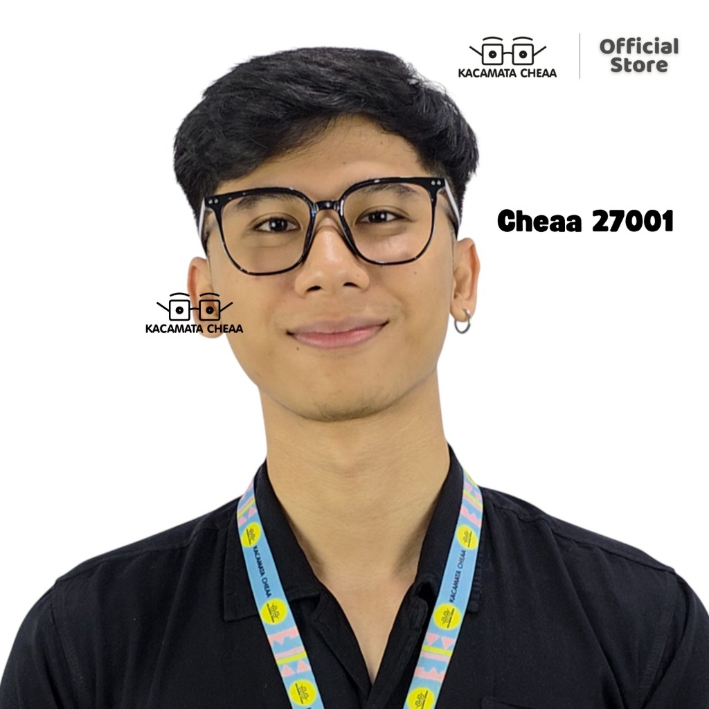 Kacamata BlueRay PhotoChromic AntiRadiasi -CHEAA 27001- Normal Minus Plus Pria Wanita Segi Plastik