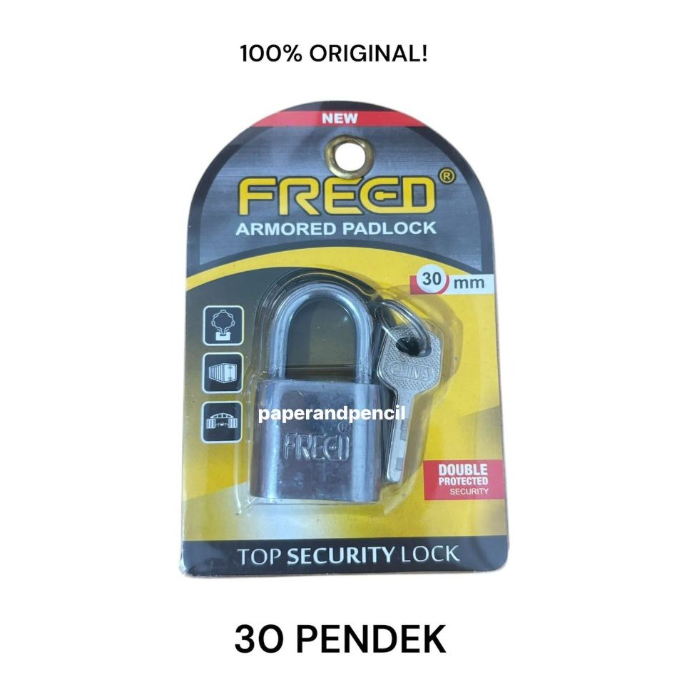 Gembok Nekel FREED 30 Pendek / Gembok Besi 30mm Pendek FREED ORIGINAL