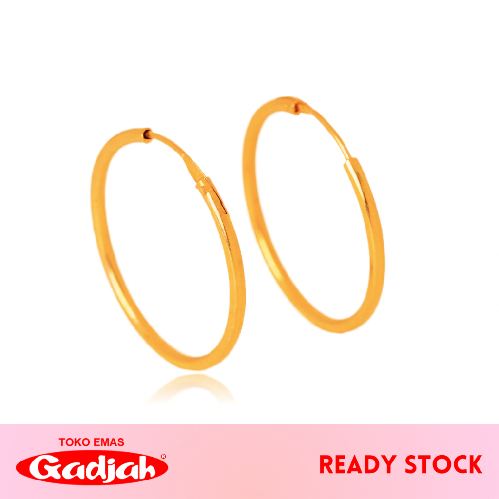 Anting Emas Tindik Pipih Polos - Toko Emas Gadjah