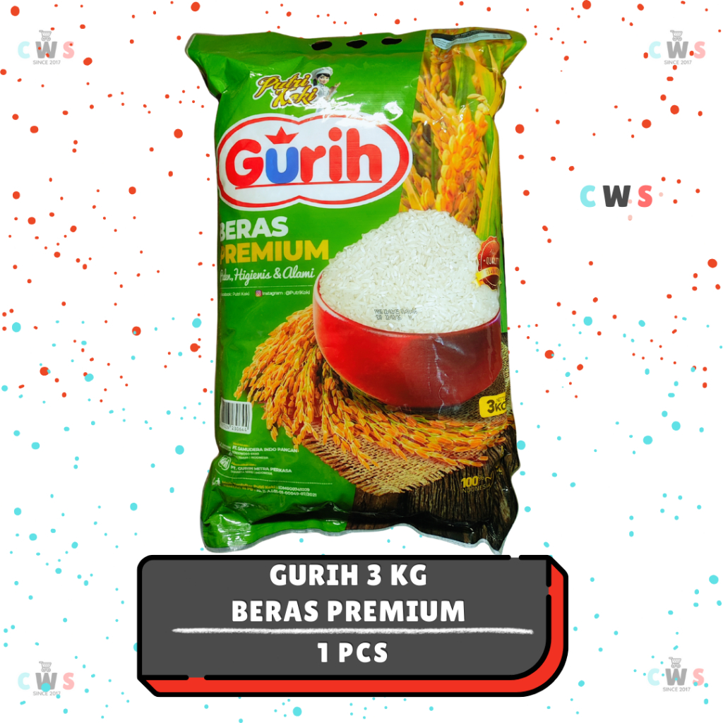 

GURIH Putri Koki Beras Premium Pulen Higienis & Alami 3 Kg - 1 Pcs