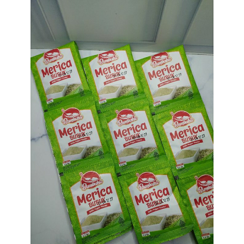 

Bumbuku | Merica Bubuk | 1 Renceng Isi 12 Sachet | 2.2gr/Sachet