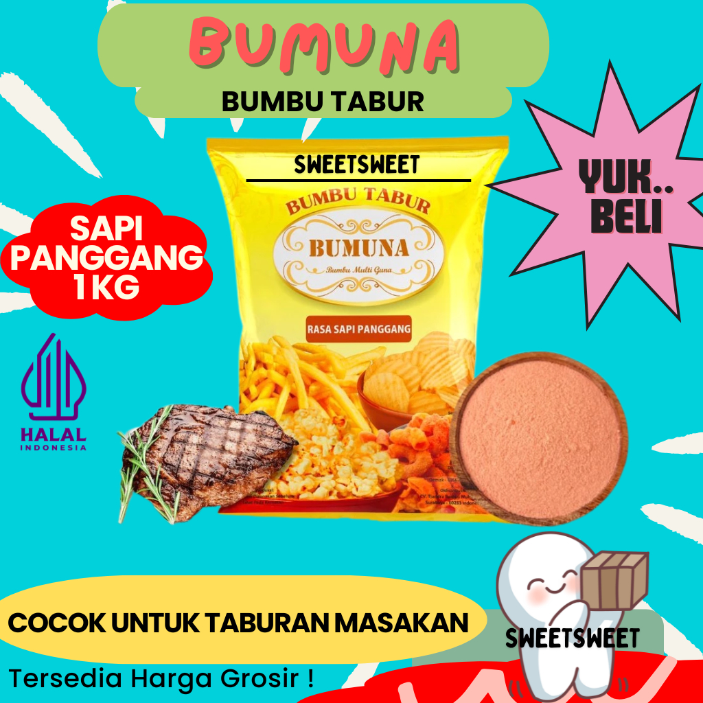 

Sweetsweet Bumbu Tabur Rasa Sapi Panggang 1Kg | Bubuk Tabur Premium {BISA COD} {Lebih Murah Grosir}
