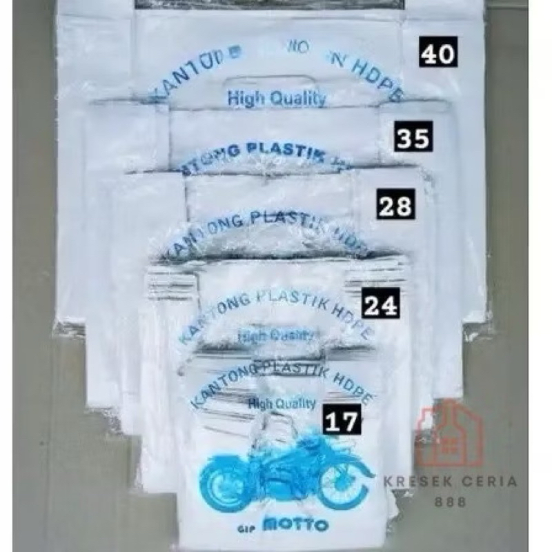 Kantong Kresek Tebal Putih Susu Merek Motto