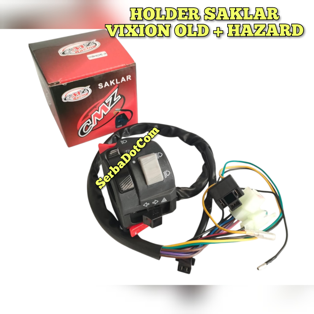 SAKLAR HOLDER SWTICH KIRI VIXION + HAZARD LAMPU SOROT TEMBAK LASER CMZ ORIGINAL UNIVERSAL HONDA BEAT