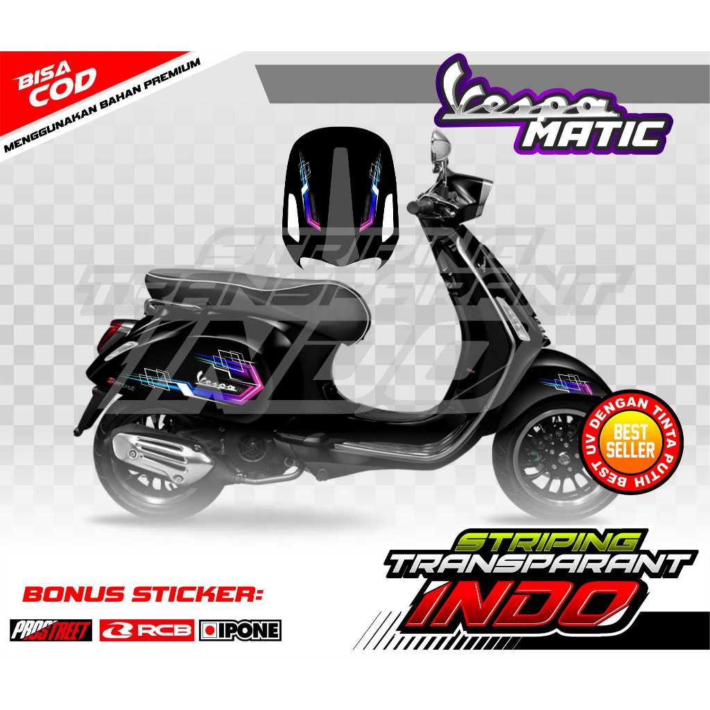 STRIPING VARIASI MOTOR VESPA MATIC / STIKER LIST MOTOR VESPA MATIC