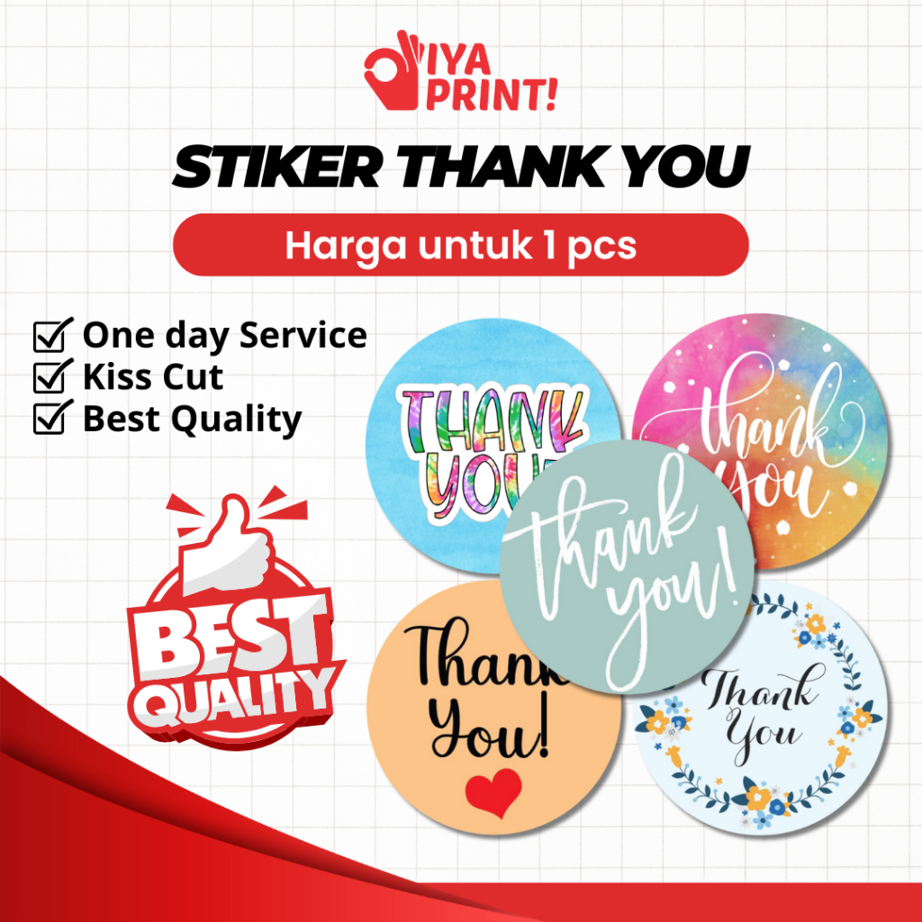 

Stiker thank you/Stiker Thank You Cantik/Stiker Terima Kasih Unik/Stiker segel Terima Kasih