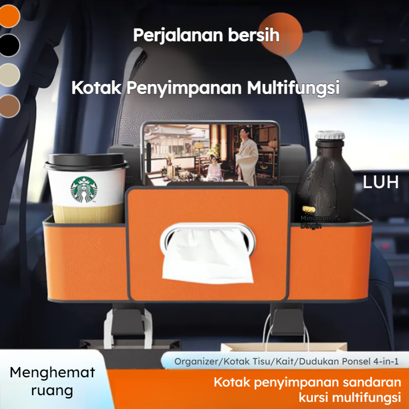 Pengiriman 24 jam/COD Tas penyimpanan jok belakang mobil/kotak penyimpanan sandaran mobil multifungs