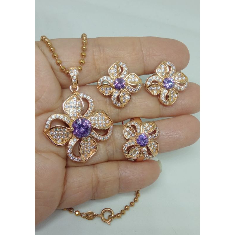 Set Perhiasan kalung wanita Xuping asli/Set aksesoris wanita Xuping original