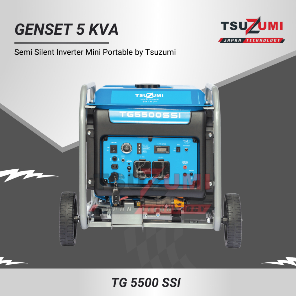 Genset 5000 Watt Bensin Semi Silent Tsuzumi TG 5500SSI Japan Technology / Genset Bensin 5000 Watt