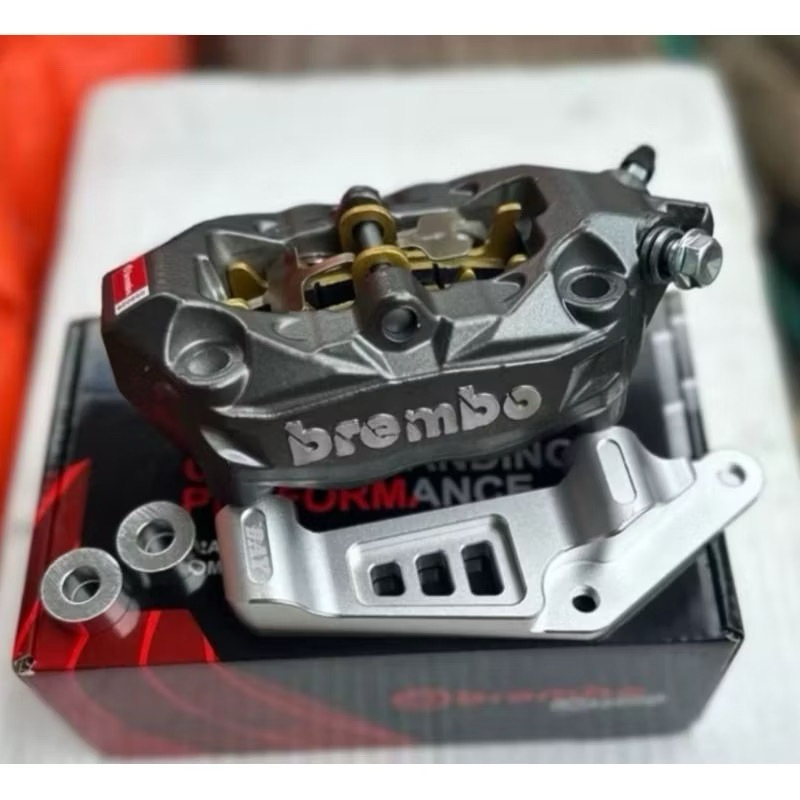 Kaliper 4 Piston M3 M432 Grey Pitch 100 Monoblock Terkenal M432 Caliper Depan M432 Gp4x Original Imp