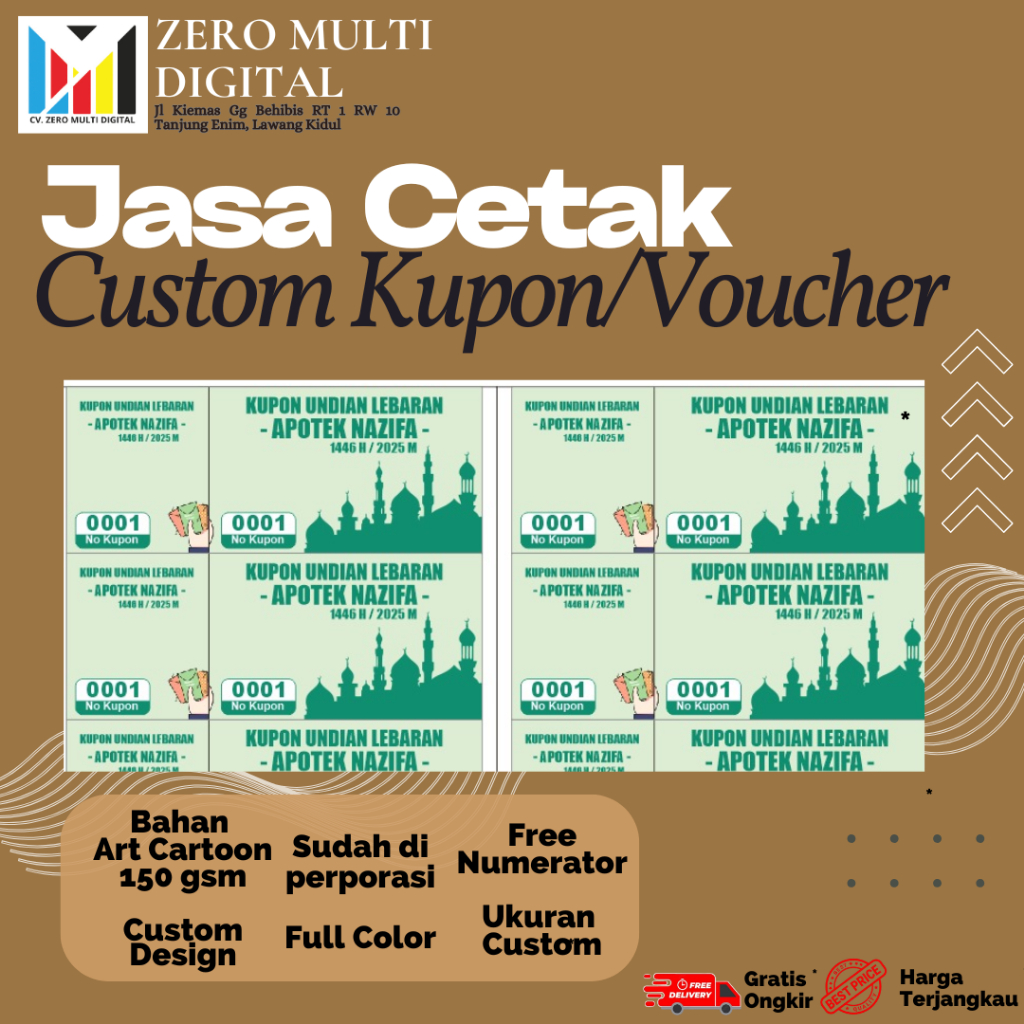 

[JASA BUAT] ZERO VOUCHER/KUPON LEBARAN/POTONG DAGING/ DLL