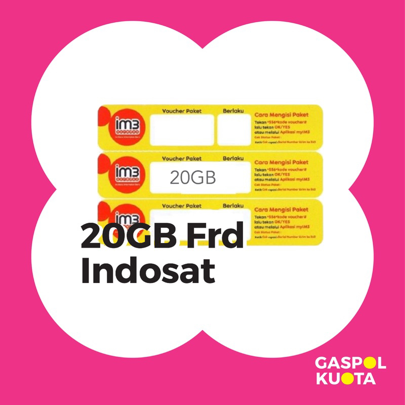 Voucher Kuota Indosat F20 Freedom Internet 20GB Nasional