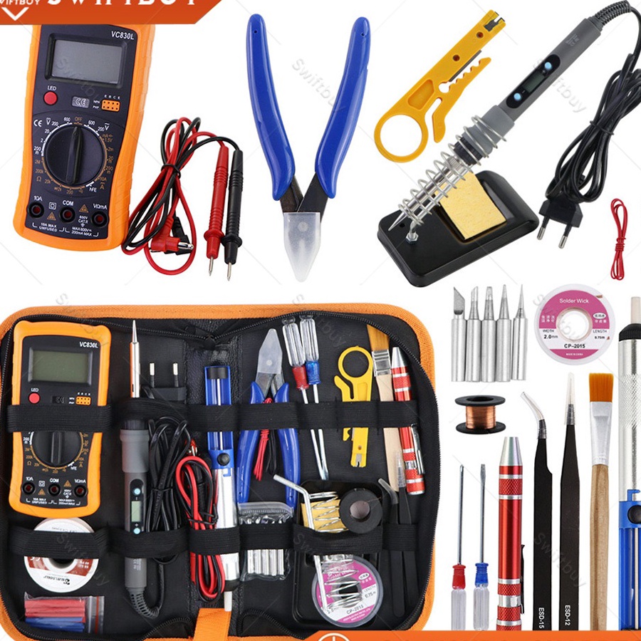 Sale Solder Listrik Lengkap Set Solder Listrik Lengkap dengan Multimeter Iron Tool Kit 22V 6WSolder 
