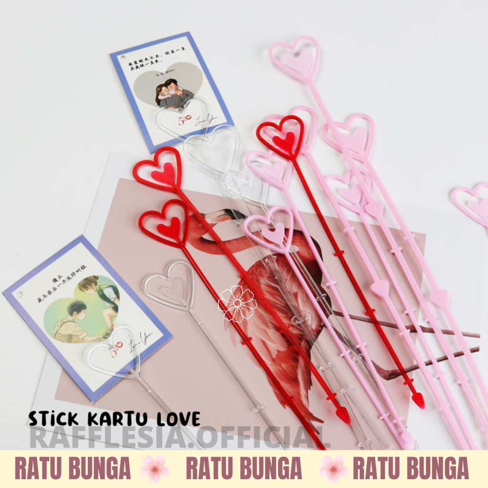 

STICK KARTU PLASTIK BENTUK PERSEGI / LOVE TRANSPARAN ECER PER TANGKAI / PLASTIC STICK CARD HOLDER