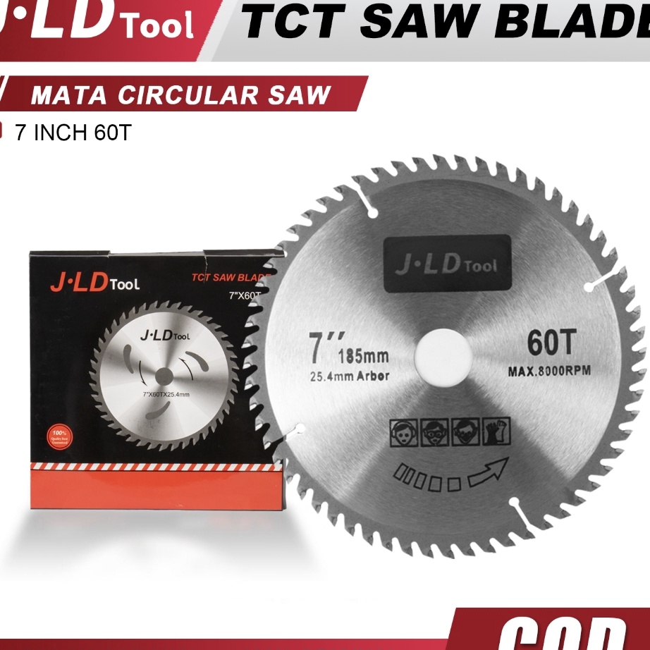 Extra JLD 7 Mata Pisau Kayu Circular Saw 6T Mata Pisau TCT Circular Saw Blade Mata Gergaji Potong Ka