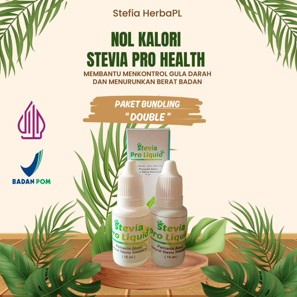 

(PAKET DOBEL) STEVIA PRO LIQUID 15ML MURAH GULA HERBAL CAIR ORIGINAL STEVIA GARANSI