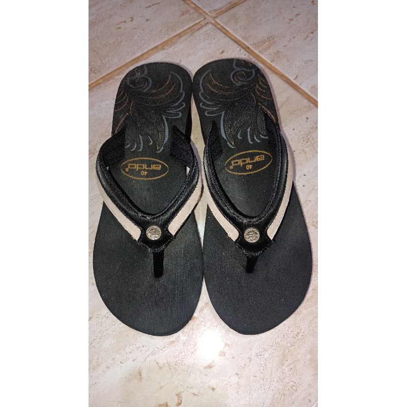 Ardiles Sandal Wanita Sandal Jepit Wedges Sandal Hitam Wedges Hitam