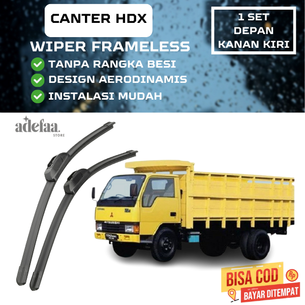 WIPER DEPAN CANTER HDX 1 SET KANAN KIRI FRAMELESS WIPER MOBIL TRUCK CANTER BLADE FRAMELESS
