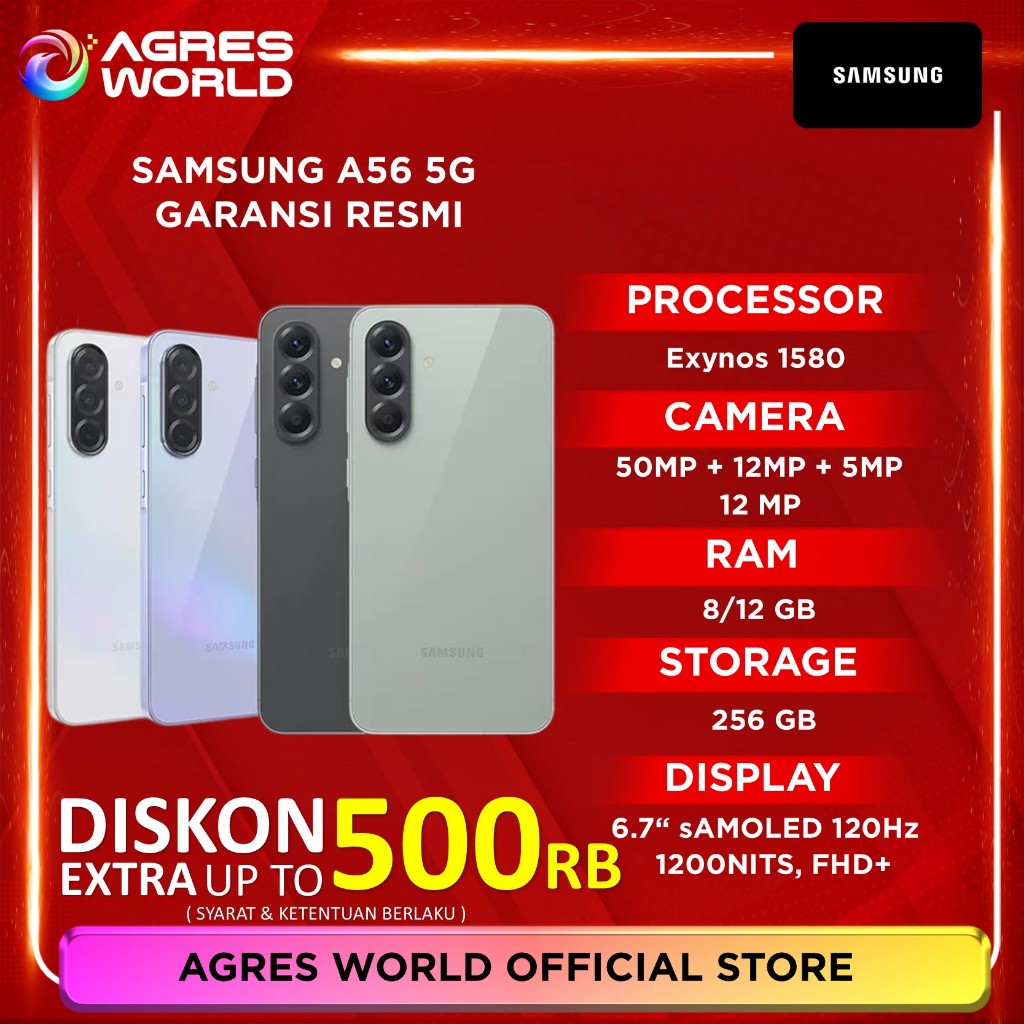 Samsung Galaxy A56 5G 8-12/256GB - Garansi Resmi Samsung Indonesia