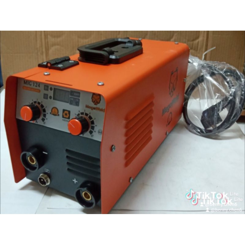 MESIN LAS MIX KAWAT 0.8-1.0MM CO/ARGON/STIK  124A - 220VOLT - 900W, VOLUME AMPER LED DIGITAL