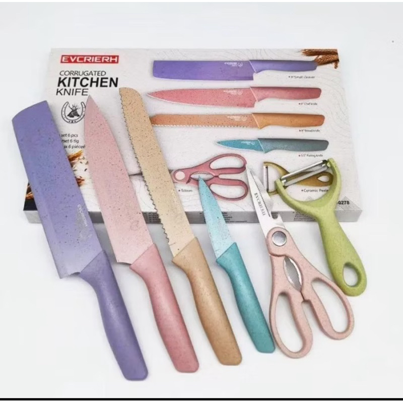 Paket Hemat Pisau Sultan Dapur Set 6 In 1 Bahan Stainless Steel Premium Anti Lengket Peralatan Masak