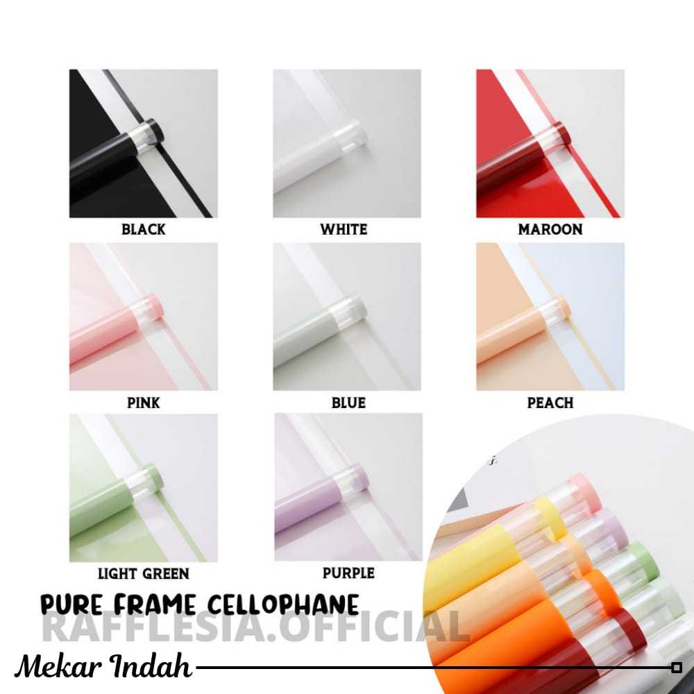 

[5 LEMBAR] Flower Wrapping Pure Frame Cellophane Waterproof Kertas Bunga Buket Florsit Wrapping