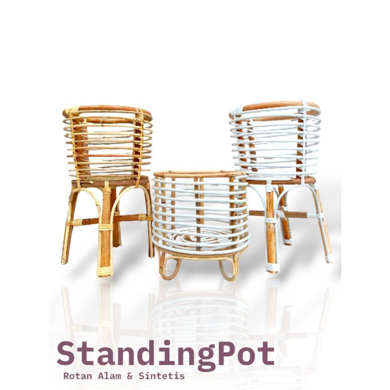 Alfi Standing Pot Spesial Kombinasi Rotan Alami & Sintetis Premium Kualitas Terbaik