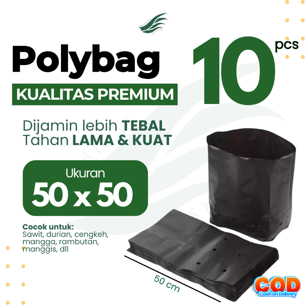 POLYBAG UKURAN 50X50 ISI 10 PCS TEBAL