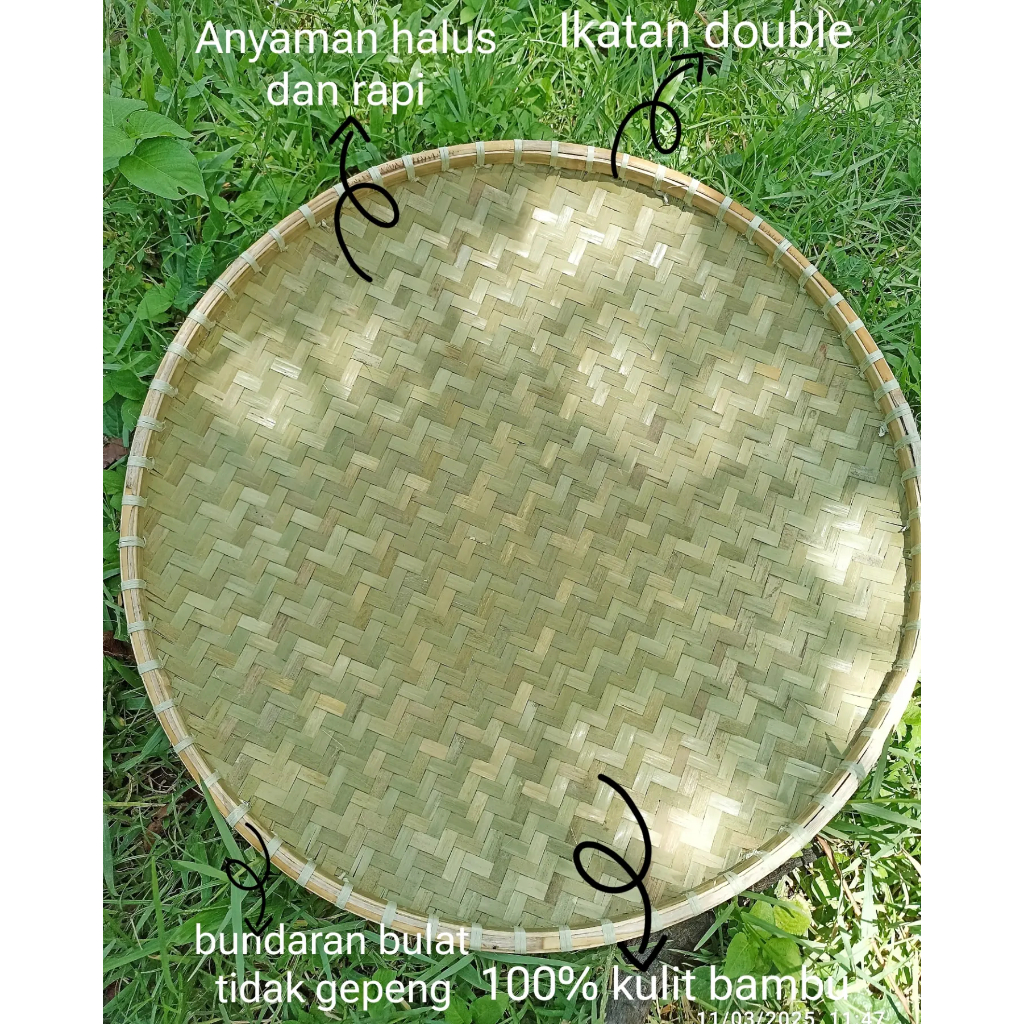 pattapi beras kualitas premium "KULIT BAMBU ASLI"/tampah beras/tampah bambu /paddinging/anyaman bamb