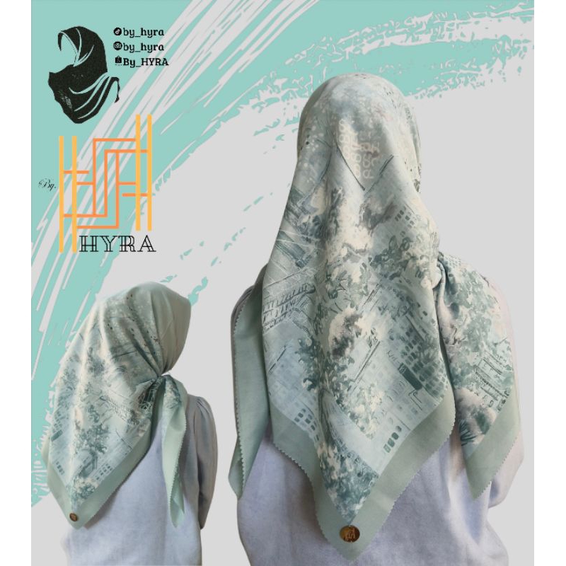 Hijab By_HYRA warna hijau tosca || Nyaman di Pakai