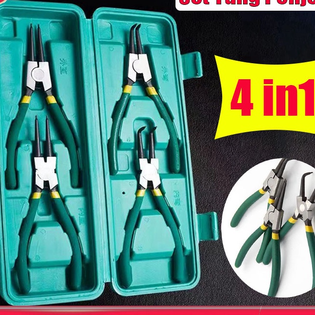 Hot Tang snap ring  Tang Combination Multifungsi cin 4 IN 1 7 Inch Set Tang Circlip Bengkok tang tek