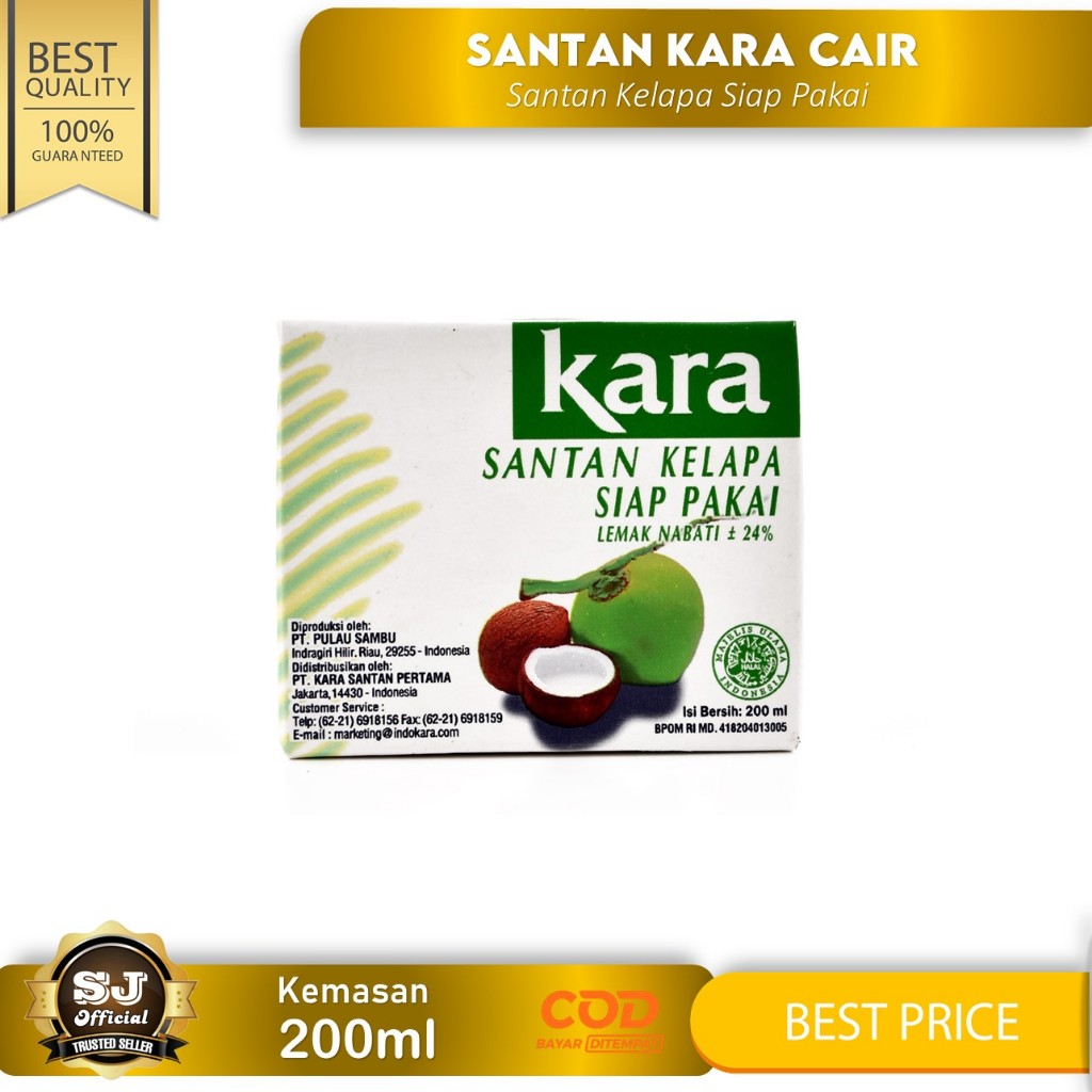 

SANTAN KARA 200ml (Kemasan Kotak) - Santan Kelapa Cair Siap Pakai