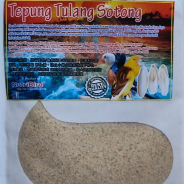 1 saset tepung sotong 50 gr super extra 100% murni bubuk tulang suntung vitamin pakan burung ayam be