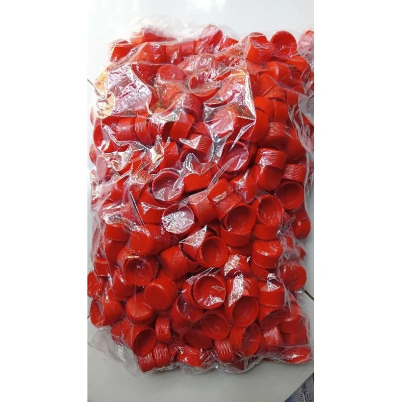 [100 PCS] Tutup Luar Botol Plastik Ulir UC 1000 (MERAH) - Cocok untuk Botol Marjan, Kratingdaeng, Ja