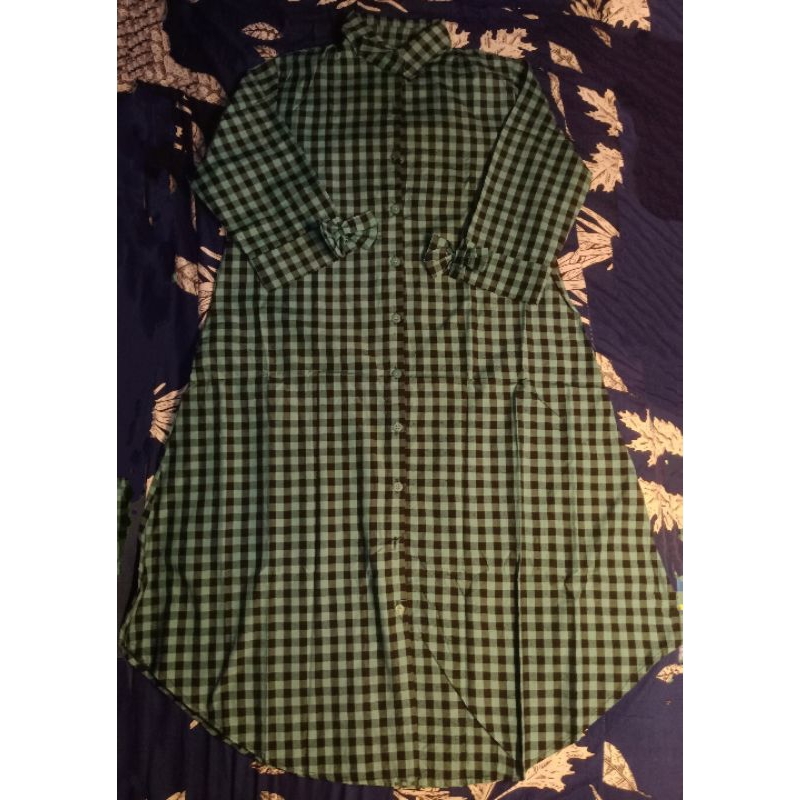 Gamis tunik dewasa kotak kotak