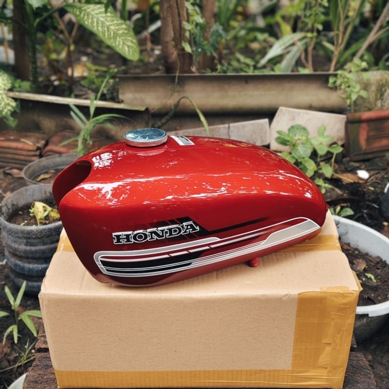 tangki merah tangki honda cb100 cb125 bahan galvanis tangki set cat airbrush