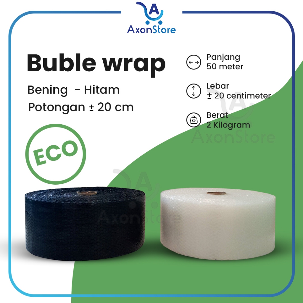 

Bubble ECO HITAM 20cm X 50m Bubble Wrapping Tipis Murah