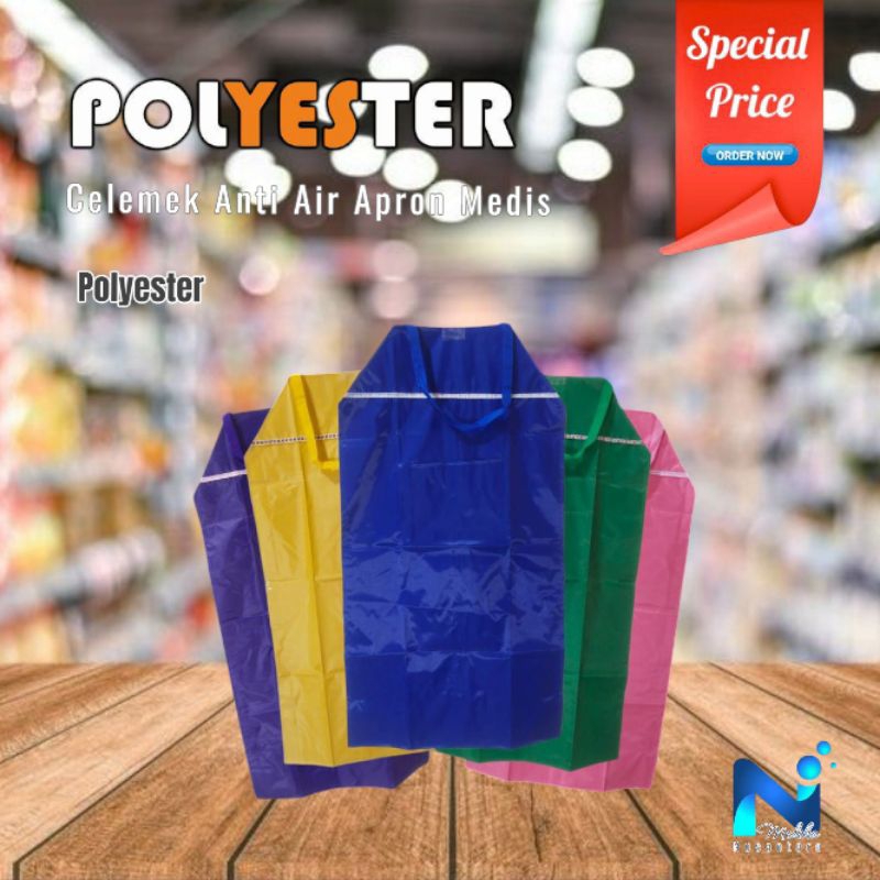 Apron Medis Bahan Polyester Waterproof Celemek Anti Air - Rumah Sakit / Restauran