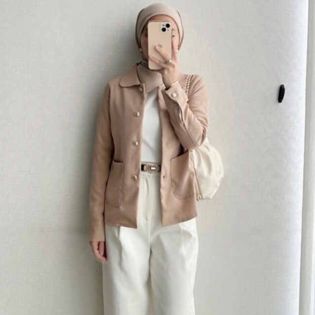 BELLA MOSA Felice Blazer Wanita Blazer Kerja Premium Blazer Atasan Formal Casual Korea Outer Blazer 