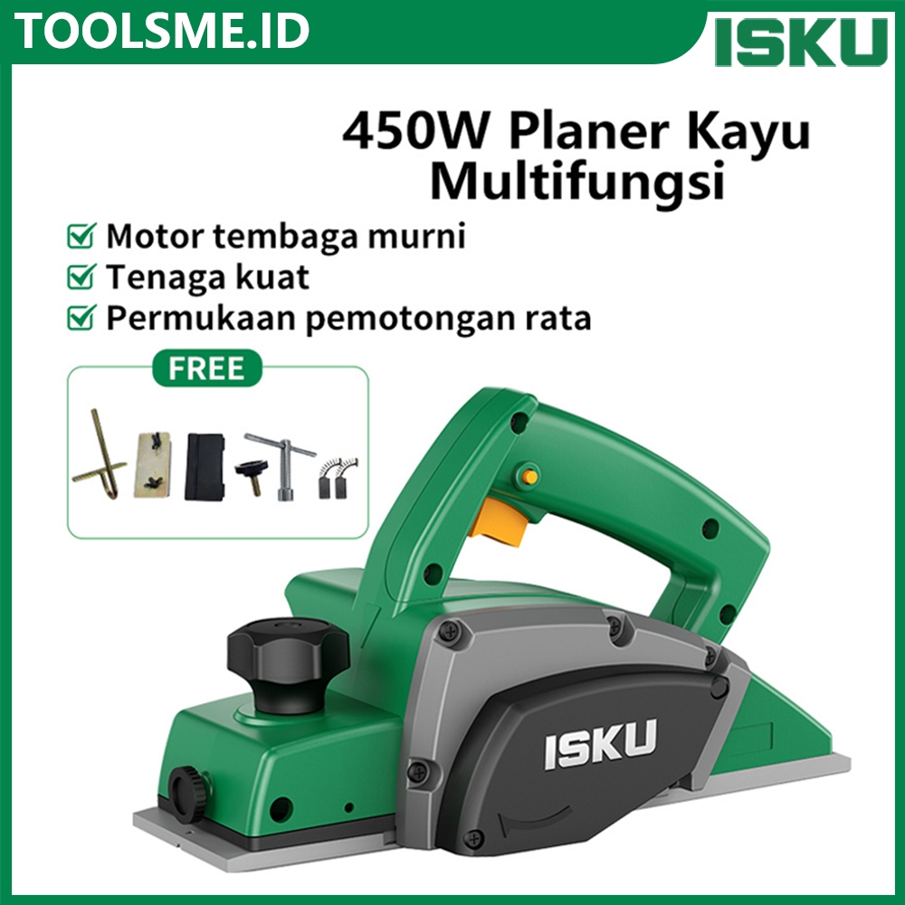 ISKU Planer Listrik 450W Mesin Serut Kayu Modern Cocok untuk memoles dan memotong kayu Mesin Ketam K