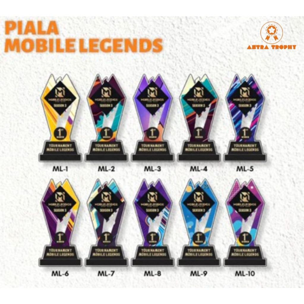 Piala Mobile Legend Trophy Mobile Legend Kejuaraan Mobile Legend Bahan Akrilik Free Design Custom