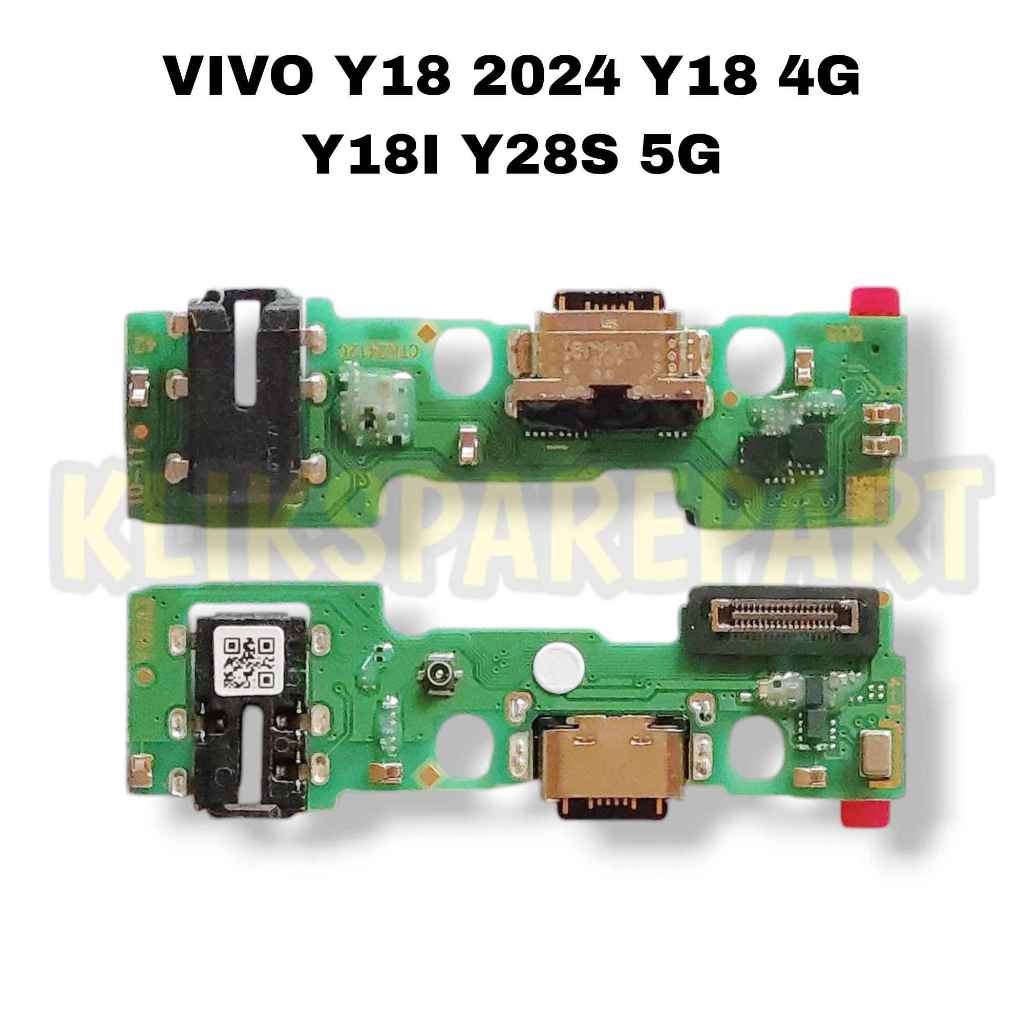 Vivo Y18 2024 Y18 4G Y18I Y28S 5G Konektor Charger Papan Cas Pcb Board Usb Mic Ori