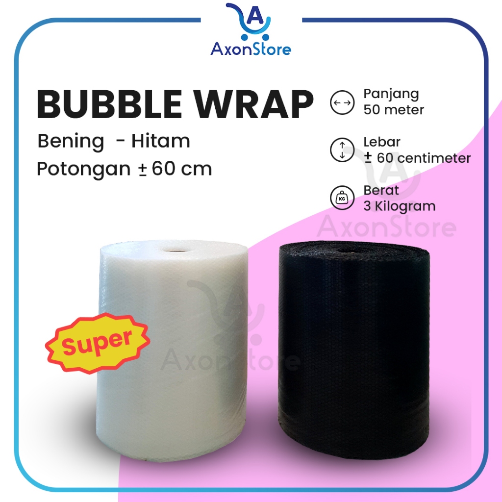 

Bubble BENING 60cm X 50M SUPER Tebal Wrapping