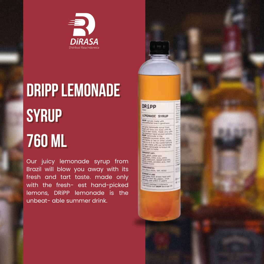 

DiRASA - DRiPP Lemonade Gourmet Syrup 760 ML Untuk Bisnis HORECA/Barista/Bartender/Mixologist