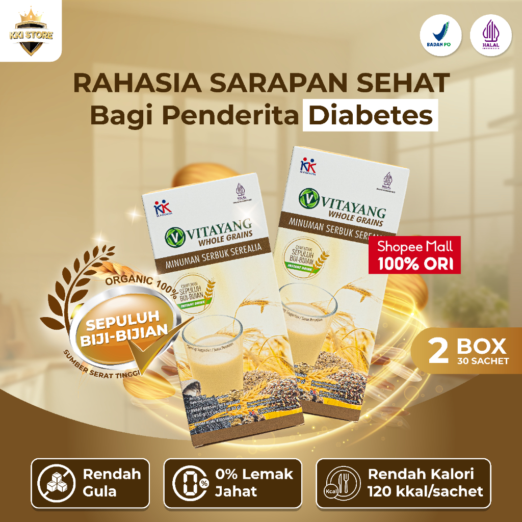 

Vitayang Whole Grains [2 x 15 Sachet] | Sereal Sehat untuk Menstabilkan Gula Darah & Lawan Diabetes