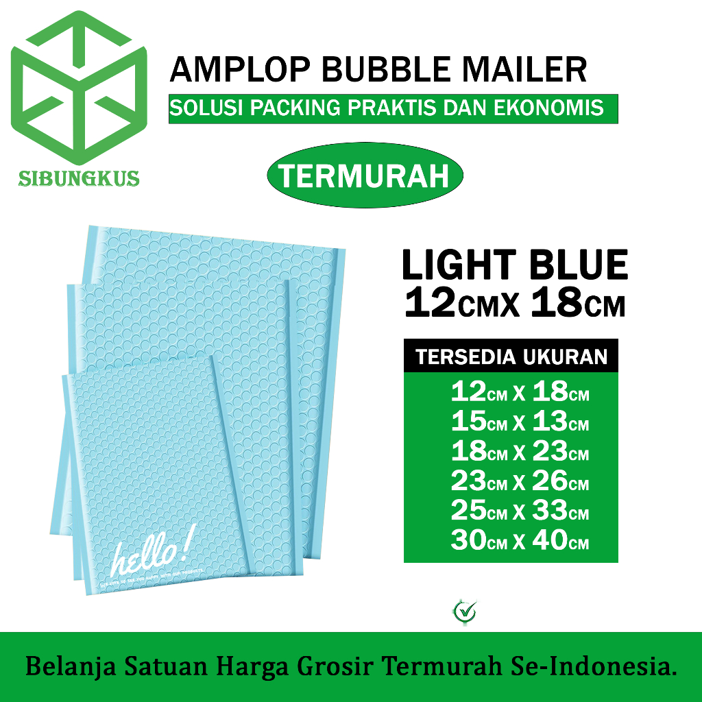 

Amplop Bubble Mailer 12cm x 18cm Light Blue Tebal 15cm x 13cm 18cm x 23cm 23cm x 26cm 25cm x 33cm 30cm x 40cm Termurah