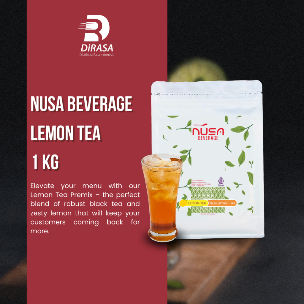 

DiRASA - NUSA BEVERAGE Lemon Tea Drink Powder 1 KG Untuk Bisnis HORECA/Barista/Bartender/Mixologist