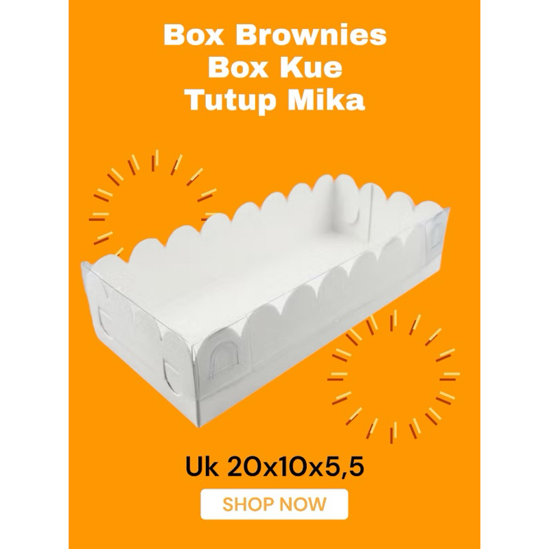 

Box Brownies Tutup Mika | Box Hampers Kue Uk 20x10x5,5cm