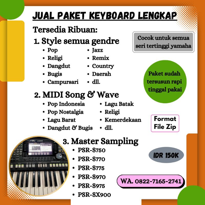 Paket Style & Song Keyboard Yamaha PSR Series